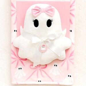 Pink Bow Ghost Blanket and Pillow